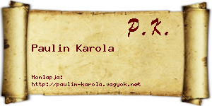 Paulin Karola névjegykártya
